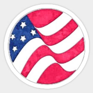 USA Flag Watercolor Sticker